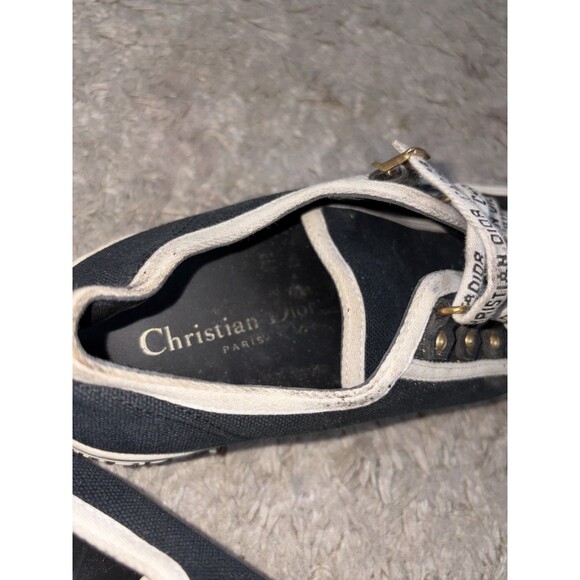 Christian Dior  Canvas Walk'N'Dior Low Top Sneakers 36.5 Black - Picture 6 of 10